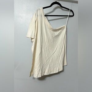 Syd & Stone cream one shoulder Tee Size Large